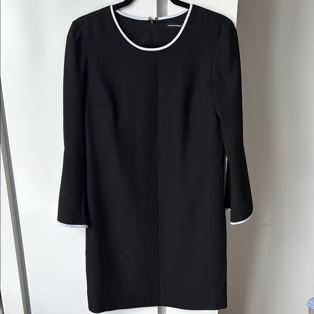 Club Monaco Black Sheath Dress with Bell Sleeves
